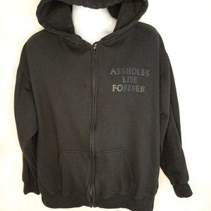 Assholes Live Forever Black Zip Hoodie (XL)